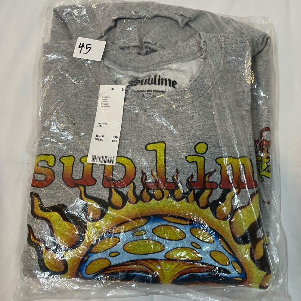 Urban Outfitters Grey Oversized Sublime Crewneck Sweatshirt